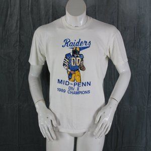 Vintage Graphic T-shirt - Raiders 1989 Mid Penn Division 2 Champions - Men's L